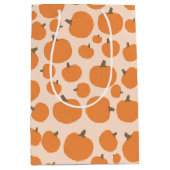 パンプキンパターン秋秋ハロウィン ミディアムペーパーバッグ (正面)