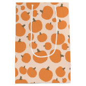 パンプキンパターン秋秋ハロウィン ミディアムペーパーバッグ (裏面)