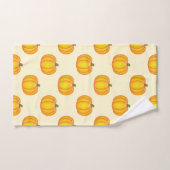 パンプキンパターン秋黄 バスタオルセット (ハンドタオル)