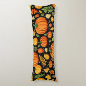 パンプキンパターン ハーベストデー オータムデコ ボディピロー (正面縦)