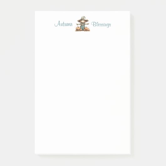 パンプキンパッチかかし4x6ポストイットノート ポストイット (正面)