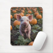 パンプキンパッチで子ぶたのように幸せだった マウスパッド (マウス)