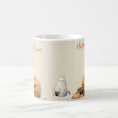 パンプキンパッチで愛らしいウサギ#2ハロウィーン コーヒーマグカップ (中央)