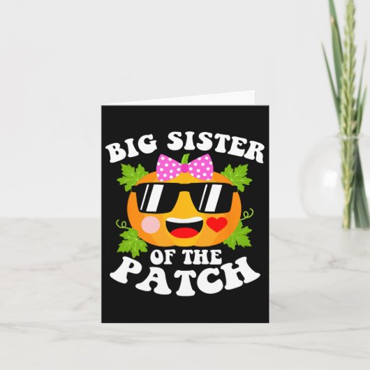 パンプキンパッチの姉おもしろいハロウィーンファミン カード (正面)