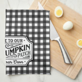 パンプキンパッチへようこそ |農家 キッチンタオル (四つ折り)