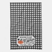 パンプキンパッチへようこそ |農家 キッチンタオル (縦)