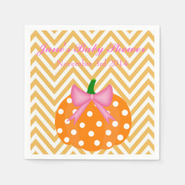 パンプキンパッチをテーマにした女の子ベビーシャワー スタンダードカクテルナプキン
