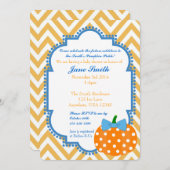 パンプキンパッチをテーマにした男の子ベビーシャワー招待状 招待状 (正面/裏面)