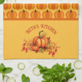 パンプキンパッチを収穫 キッチンタオル (折り畳み)