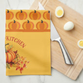 パンプキンパッチを収穫 キッチンタオル (四つ折り)