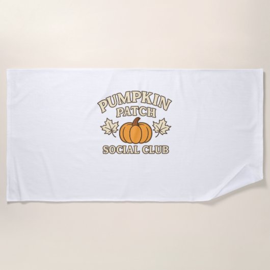 パンプキンパッチソーシャルクラブコージーオータムエステティック ビーチタオル (正面)