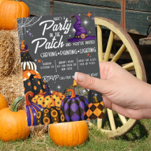 パンプキンパッチハロウィンパーティー招待状