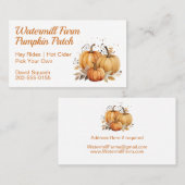 パンプキンパッチハーベスト秋をテーマにした 名刺 (正面/裏面)