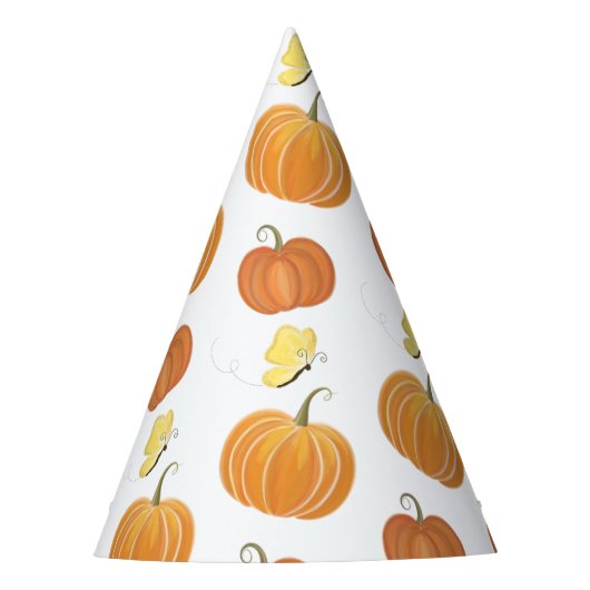 パンプキンパッチバタフライ紅葉誕生日 パーティーハット (正面)