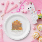 パンプキンパッチバタフライ紅葉誕生日 ペーパープレート (パーティー)