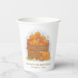 パンプキンパッチバタフライ紅葉誕生日 紙コップ