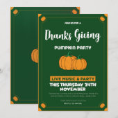 パンプキンパッチパーティーハーベストギャザリングデリツ 招待状 (正面/裏面)