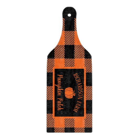 パンプキンパッチファミリーネームハロウィーン秋秋 カッティングボード (正面)