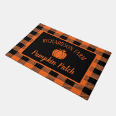 パンプキンパッチファミリーネームハロウィーン秋秋 ドアマット (アングル)