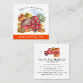 パンプキンパッチファミリーファームバ素朴ーン秋 スクエア名刺 (正面/裏面)