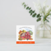 パンプキンパッチファミリーファームバ素朴ーン秋 スクエア名刺 (スタンド正面)