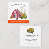 パンプキンパッチファミリーファームヴィンテージトラック秋 スクエア名刺 (正面/裏面)