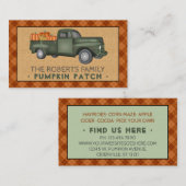 パンプキンパッチファミリーファーム秋プレイドヴィンテージトラック 名刺 (正面/裏面)