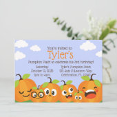 パンプキンパッチファームの子供の誕生日 招待状 (スタンド正面)