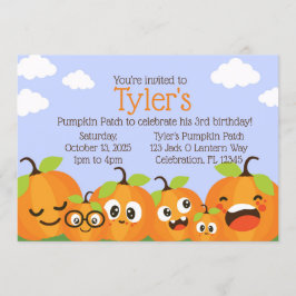 パンプキンパッチファームの子供の誕生日 招待状