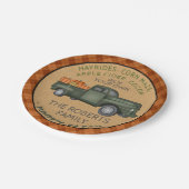 パンプキンパッチファーム素朴秋プレイドヴィンテージトラック ペーパープレート (アングル)