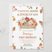 パンプキンパッチヘイズ離れスオム素朴ム誕生日 招待状 (正面)