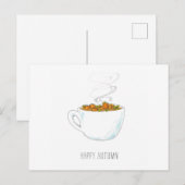 パンプキンパッチラテグリーティングカード ポストカード (正面/裏面)