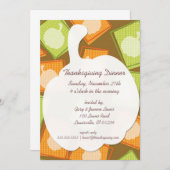 パンプキンパッチ感謝祭パーティの招待状 招待状 (正面/裏面)