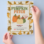パンプキンパッチ招待状フライヤー チラシ (手)