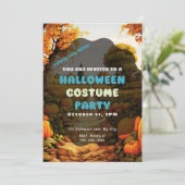 パンプキンパッチ秋ツリー葉ズ秋ハロウィーン 招待状 (スタンド正面)