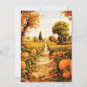 パンプキンパッチ秋ツリー葉ズ秋ハロウィーン 招待状 (裏面)