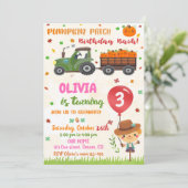 パンプキンパッチ誕生日の招待秋誕生日 招待状 (スタンド正面)