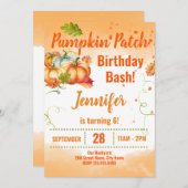 パンプキンパッチ誕生日バッシュ招待状 招待状 (正面/裏面)