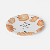 パンプキンパッチ赤ちゃんシャワー ペーパープレート (アングル)