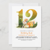 パンプキンパッチ12誕生日バッシュ秋招待状 招待状 (正面)