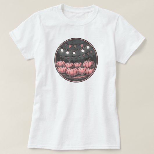 パンプキンパッチ – オータムファームフェスティバル | ホワイトのみ Tシャツ (デザイン正面)