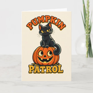 パンプキンパトロール – かわいい黒猫のハロウィン カード