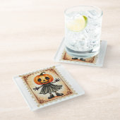 パンプキンパレード：収穫物のトリックスター ガラスコースター (アングル)