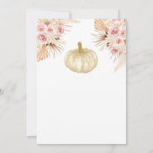 パンプキンパンパスグラス恋に落ちる赤ちゃんシャワー 招待状 (裏面)