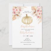 パンプキンパンパス草恋に落ちるベビーシャワー 招待状 (正面)