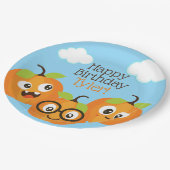 パンプキンパーソナライズされたパッチファーム子供の誕生日 ペーパープレート (アングル)