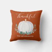 パンプキンパーソナライズされた感謝祭 クッション (裏面)