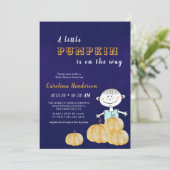 パンプキンパープおもしろいルボーイベビーシャワー 招待状 (スタンド正面)