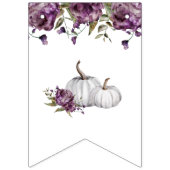 パンプキンパープルフローラハッピーバースデーパーティーデコール バンティングフラッグ (第1の旗)