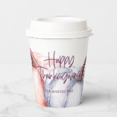 パンプキンパープルフローラ秋感謝祭パーティー 紙コップ (裏面)